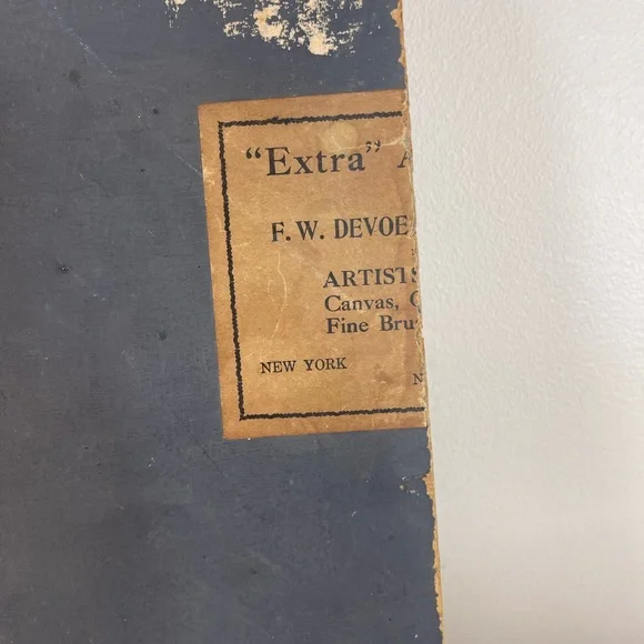 Antique Oil Painting FW Devoe Art Board Mountain Landscape Vintage Artwork Old - Picture 11 of 12